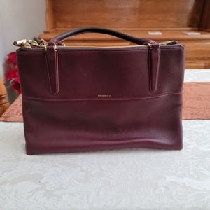 Coach Oxblood Pebbled Leather Satchel